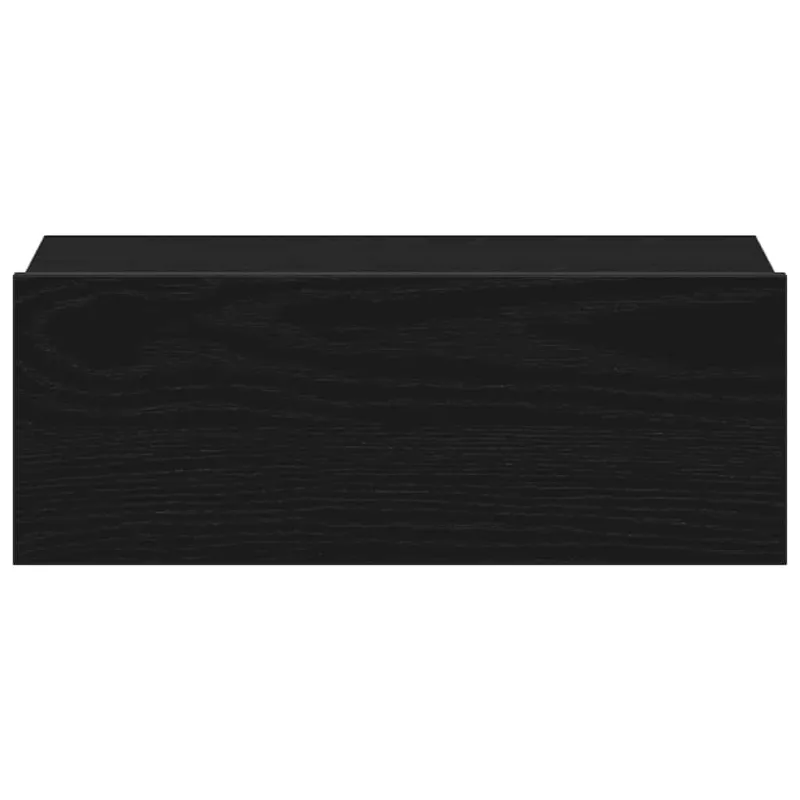 Pakabinami naktiniai staliukai, 2 vnt., juodo ąžuolo spalvos, 40x32x15 cm, inžinerinė mediena