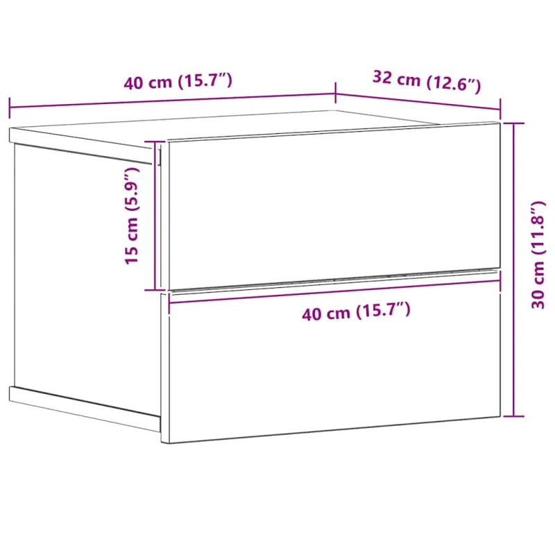 Šalia lovos spintelė 2 pcs Juodas ąžuolas 40 x 30 x 30 cm