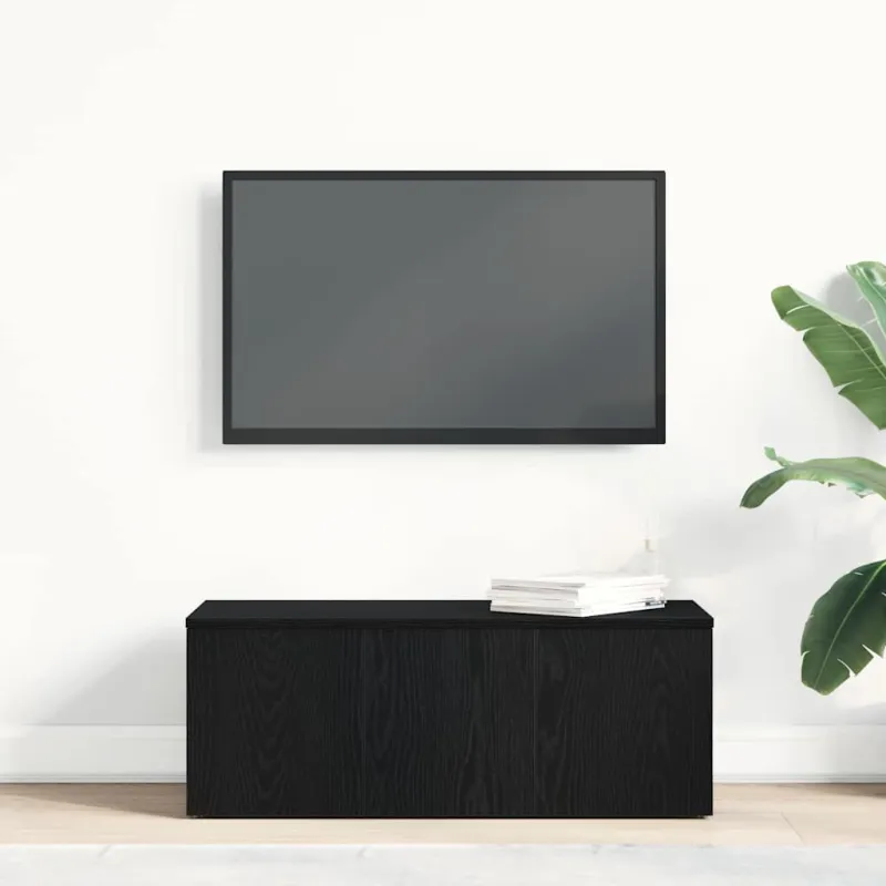 Televizoriaus spintelė su stalčių Juodas ąžuolas 80x34x30 cm