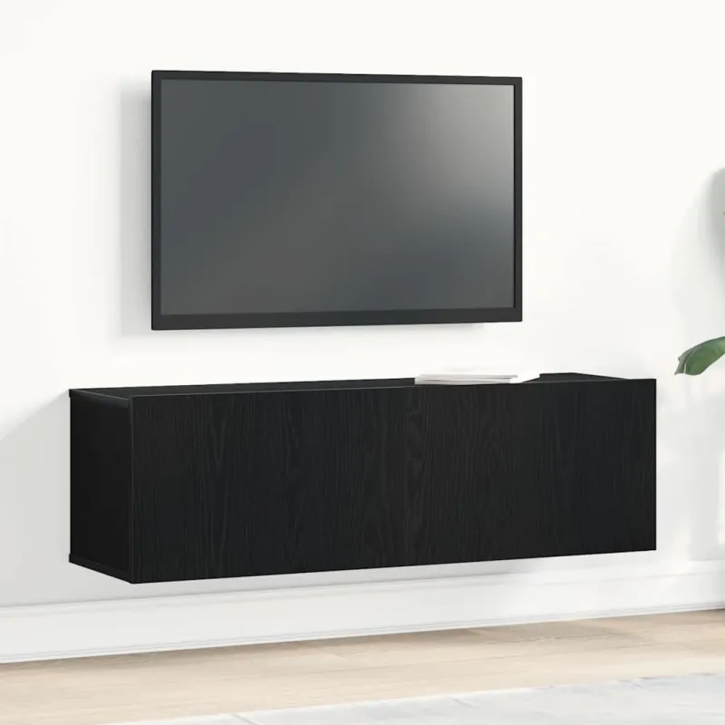 Televizoriaus spintelė Juodas ąžuolas 100 x 30 x 30 cm