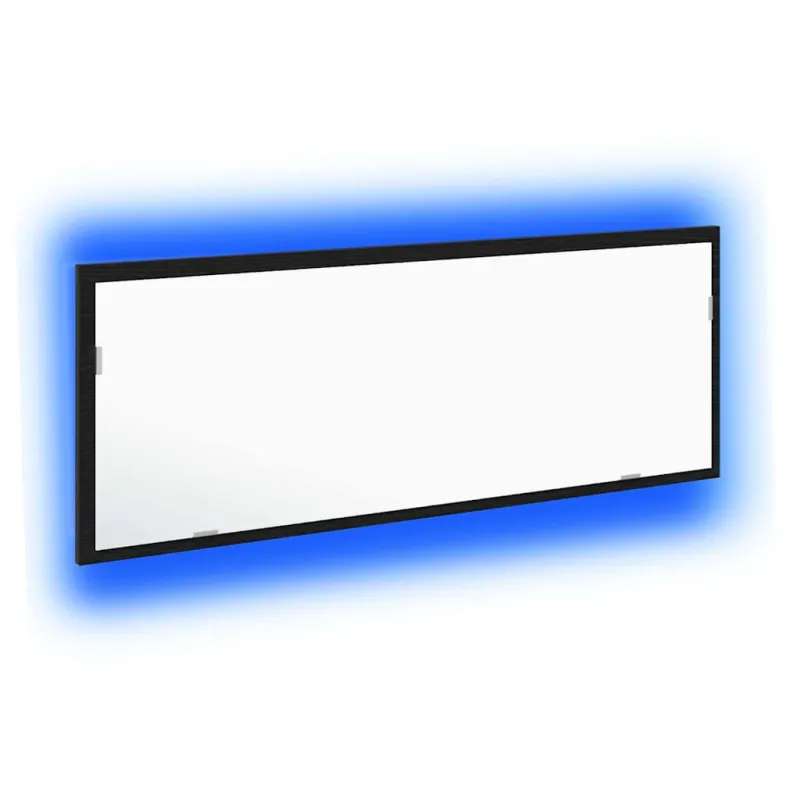 LED vonios veidrodis Juodas ąžuolas 100 x 8,5 x 37 cm Stiklas
