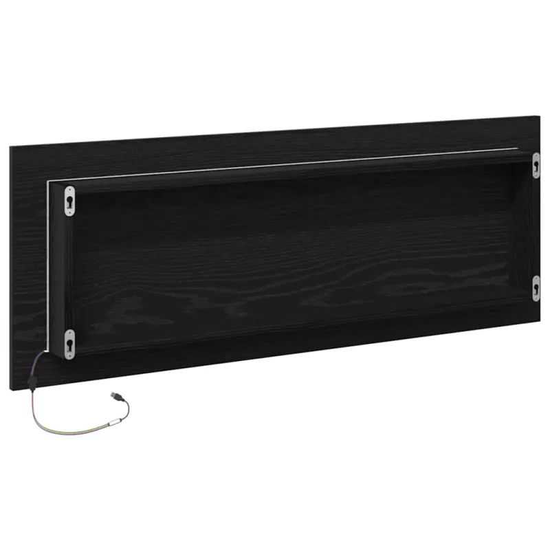 LED vonios veidrodis Juodas ąžuolas 100 x 8,5 x 37 cm Stiklas