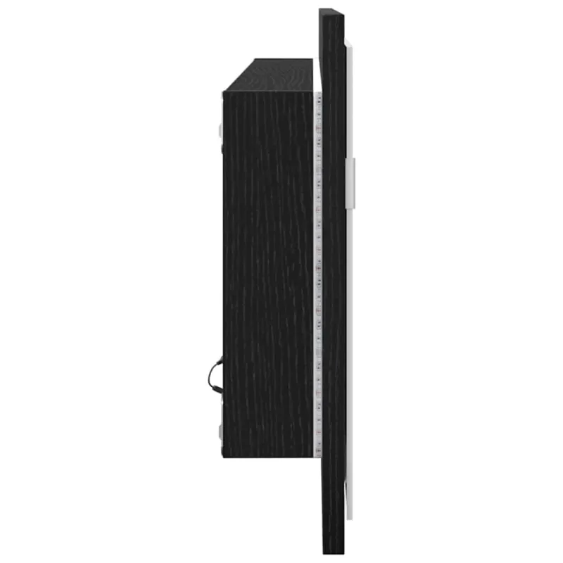 LED vonios veidrodis Juodas ąžuolas 100 x 8,5 x 37 cm Stiklas