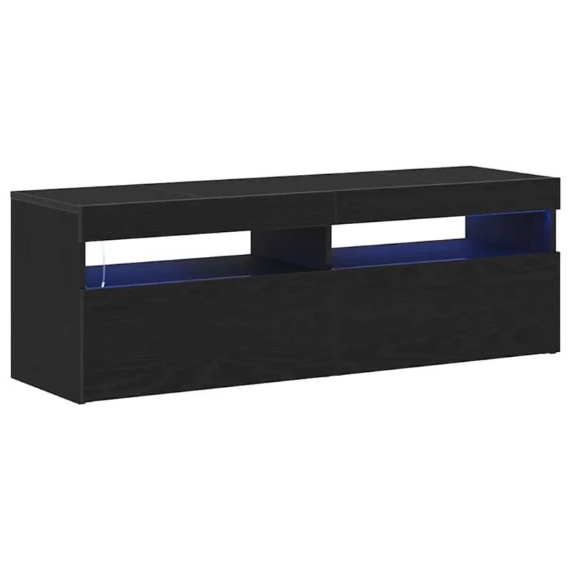 Televizoriaus spintelė su LED Juodas ąžuolas 120 x 35 x 40 cm