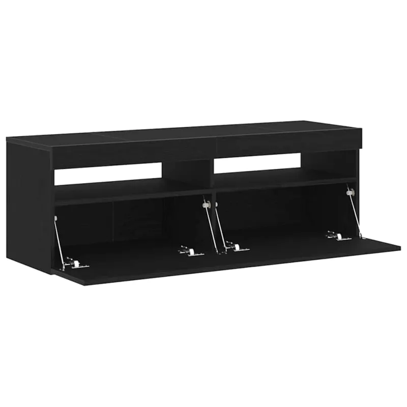 Televizoriaus spintelė su LED Juodas ąžuolas 120 x 35 x 40 cm