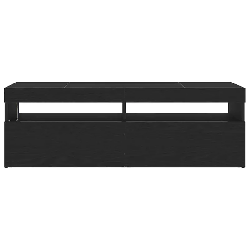Televizoriaus spintelė su LED Juodas ąžuolas 120 x 35 x 40 cm