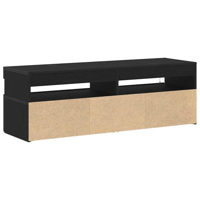 Televizoriaus spintelė su LED Juodas ąžuolas 120 x 35 x 40 cm