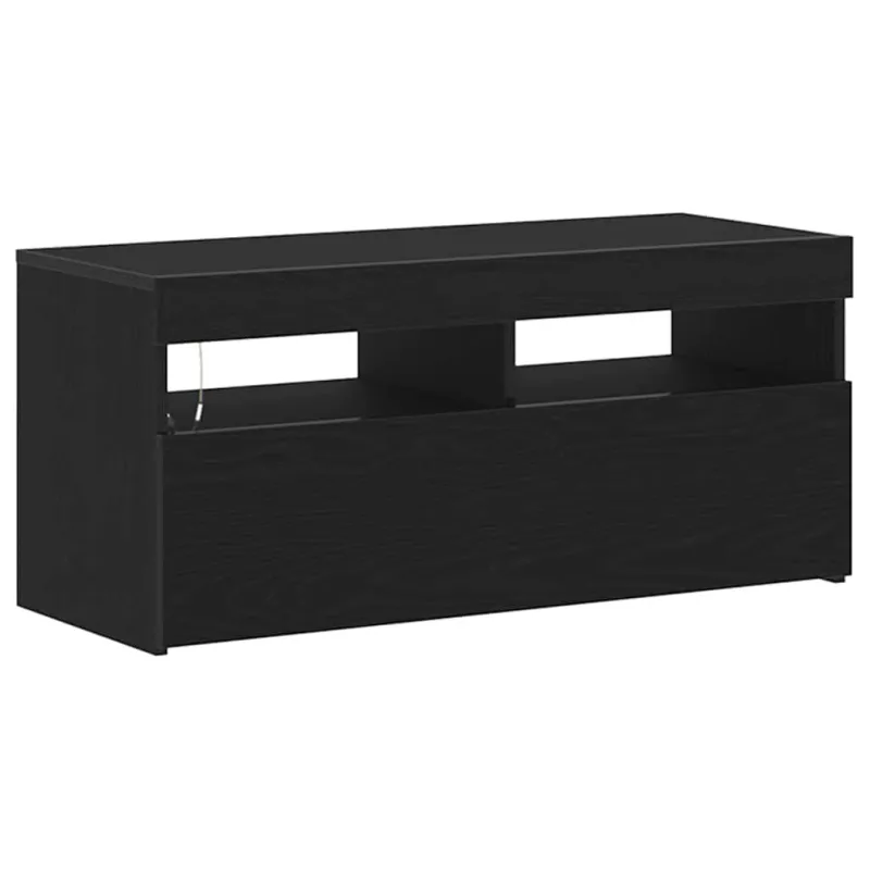 Televizoriaus spintelė su LED Juodas ąžuolas 90 x 35 x 40 cm