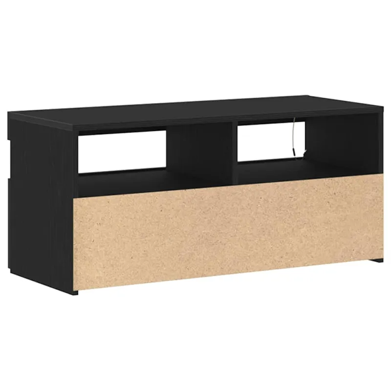 Televizoriaus spintelė su LED Juodas ąžuolas 90 x 35 x 40 cm