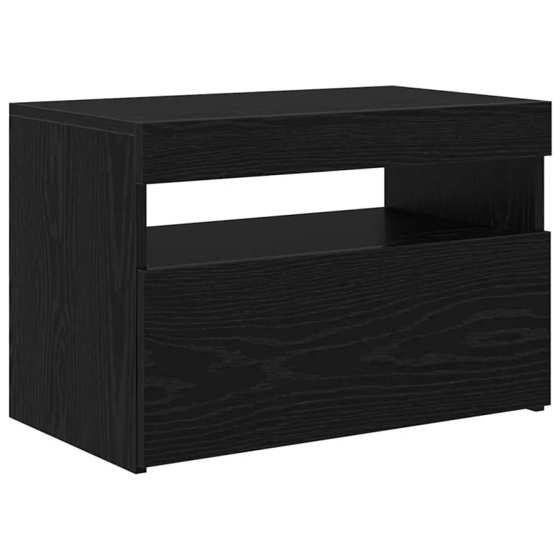 Televizoriaus spintelė su LED Juodas ąžuolas 60 x 35 x 40 cm