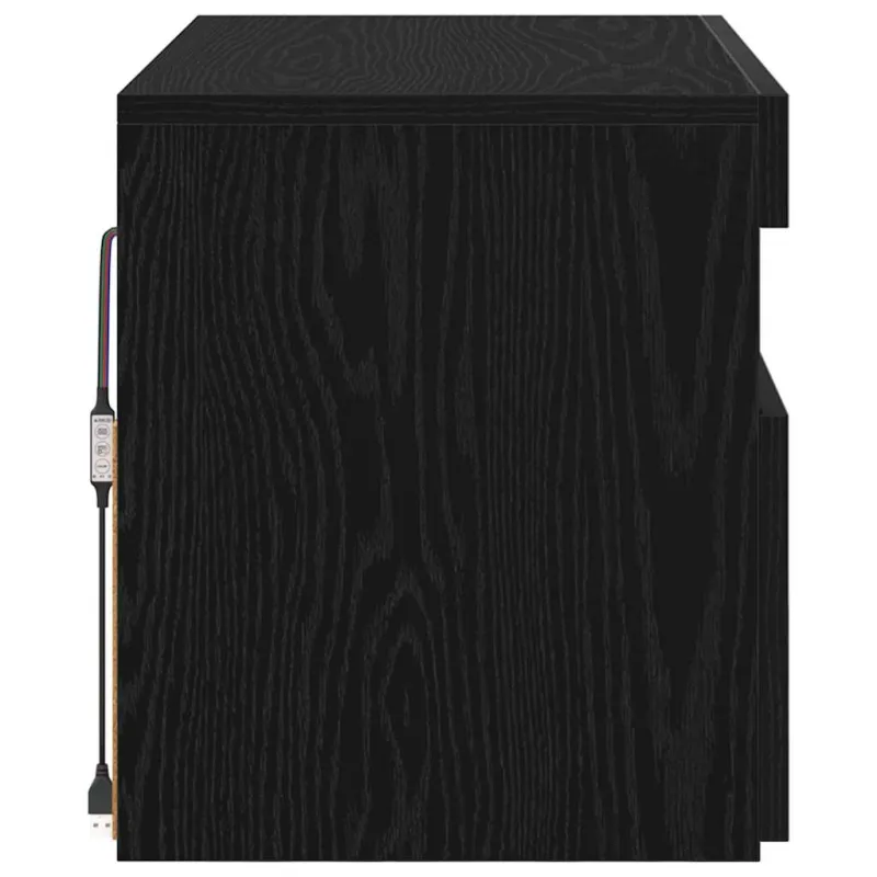 Televizoriaus spintelė su LED Juodas ąžuolas 60 x 35 x 40 cm