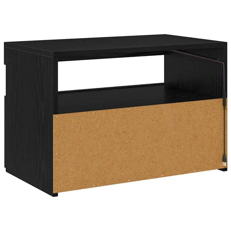 Televizoriaus spintelė su LED Juodas ąžuolas 60 x 35 x 40 cm