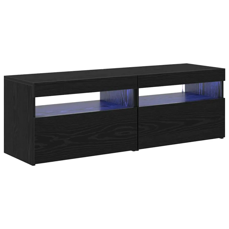 Televizoriaus spintelė 2 pcs Juodas ąžuolas 60 x 35 x 40 cm