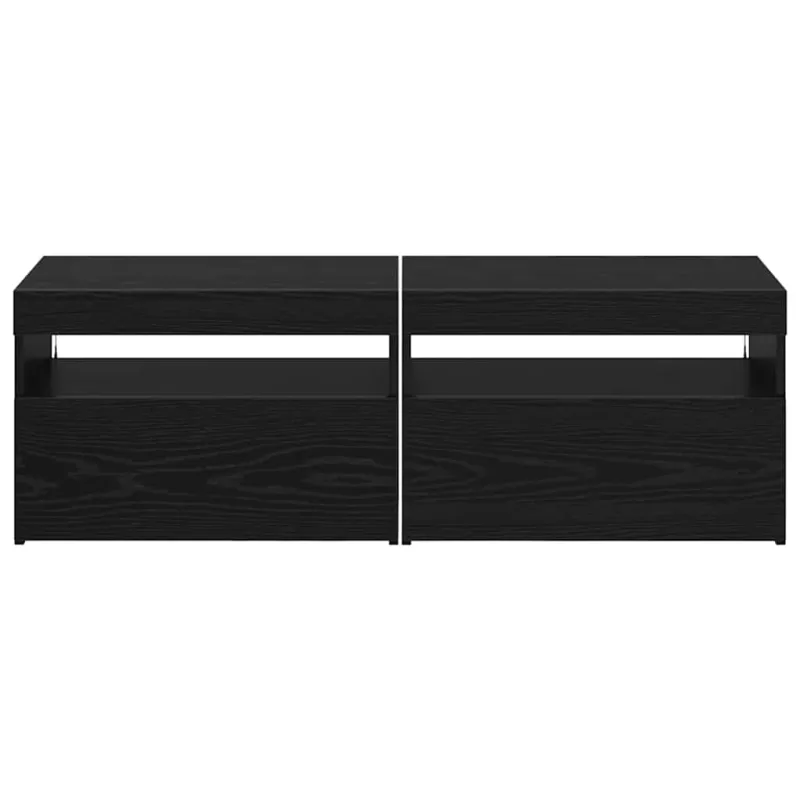 Televizoriaus spintelė 2 pcs Juodas ąžuolas 60 x 35 x 40 cm