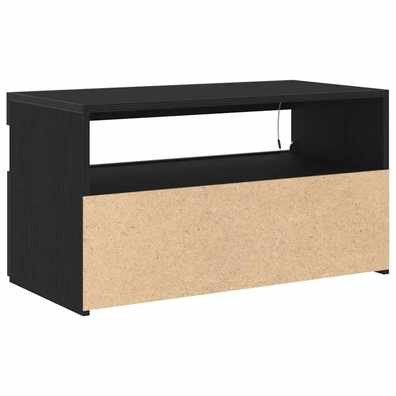 Televizoriaus spintelė su LED Juodas ąžuolas 75 x 35 x 40 cm
