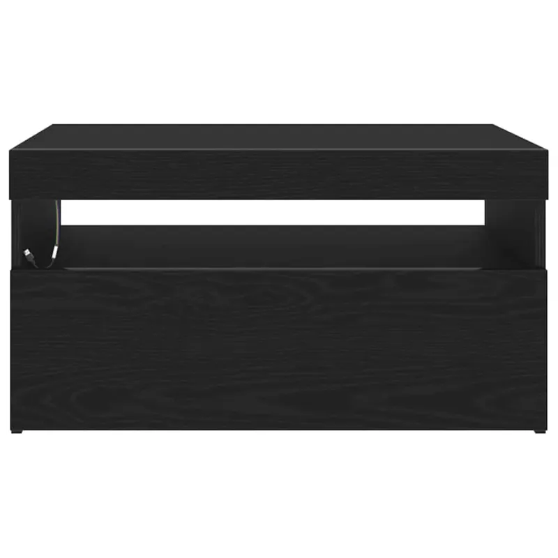 Televizoriaus spintelė su LED Juodas ąžuolas 75 x 35 x 40 cm