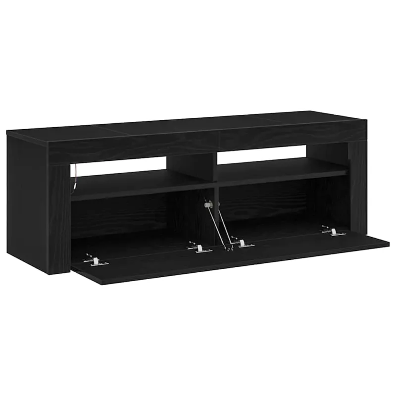 Televizoriaus spintelė su LED Juodas ąžuolas 120 x 35 x 40 cm