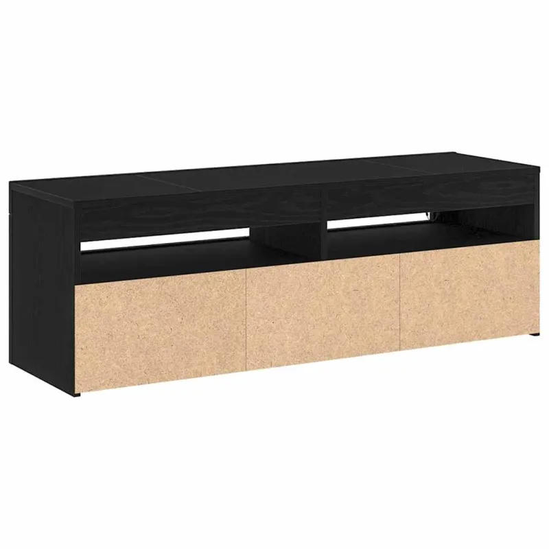 Televizoriaus spintelė su LED Juodas ąžuolas 120 x 35 x 40 cm