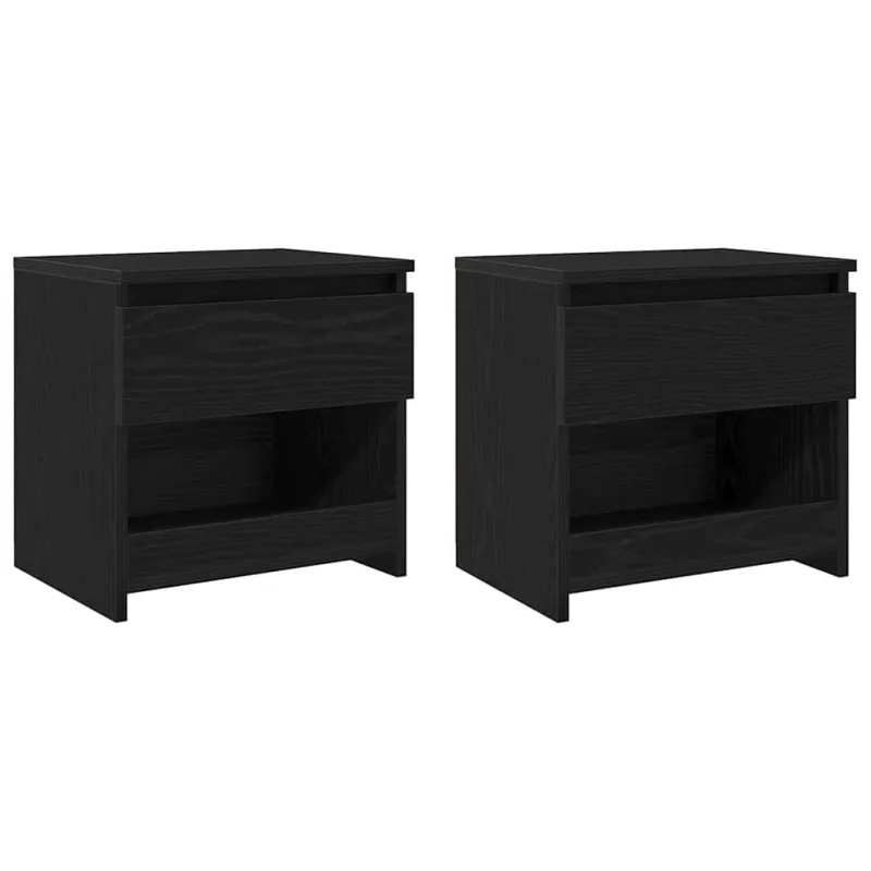 Šalia lovos spintelė 2 pcs Juodas ąžuolas 40 x 30 x 39 cm