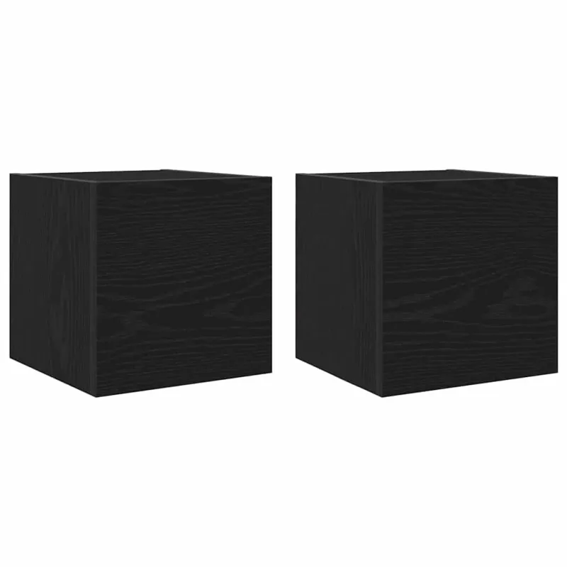 Sieninis televizoriaus kabinetas 2 pcs Juodojo ąžuolo