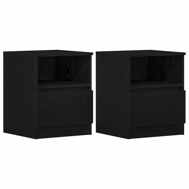Šalia lovos spintelė 2 pcs Juodas ąžuolas 40 x 40 x 50 cm
