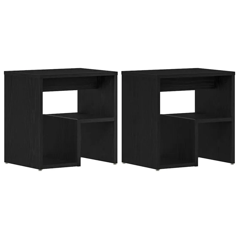 Šalia lovos spintelė 2 pcs Juodas ąžuolas 40 x 30 x 40 cm