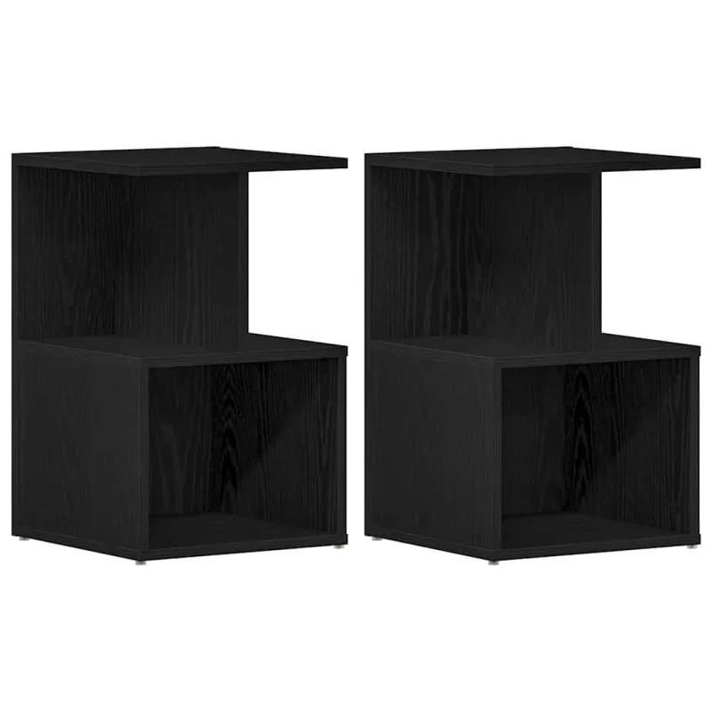 Šalia lovos spintelė 2 pcs Juodas ąžuolas 35 x 35 x 55 cm