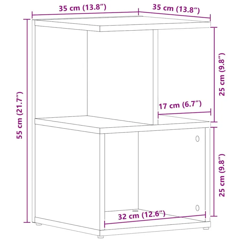Šalia lovos spintelė 2 pcs Juodas ąžuolas 35 x 35 x 55 cm