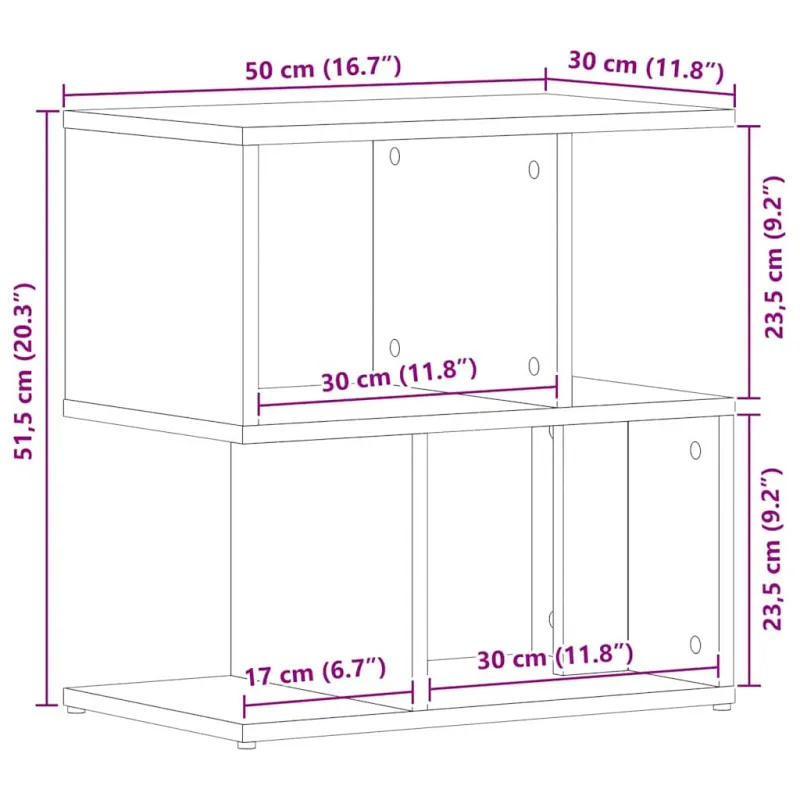 Šalia lovos spintelė 2 pcs Juodas ąžuolas 50 x 30 x 51,5 cm