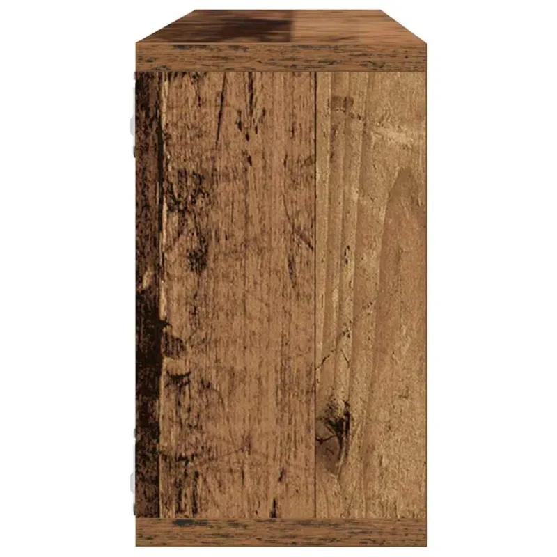 Sieninės lentynos su lentyna 4 pcs Senas medis 80 x 15 x 26 cm