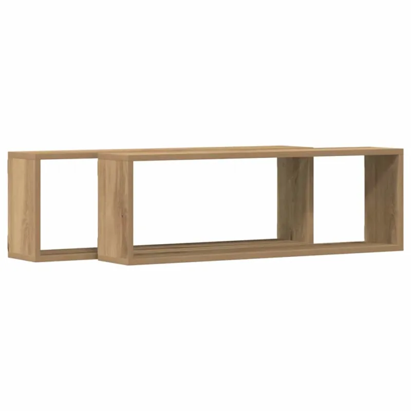 Sieninės lentynos 2 pcs Meistrų ąžuolas 80 x 15 x 26 cm