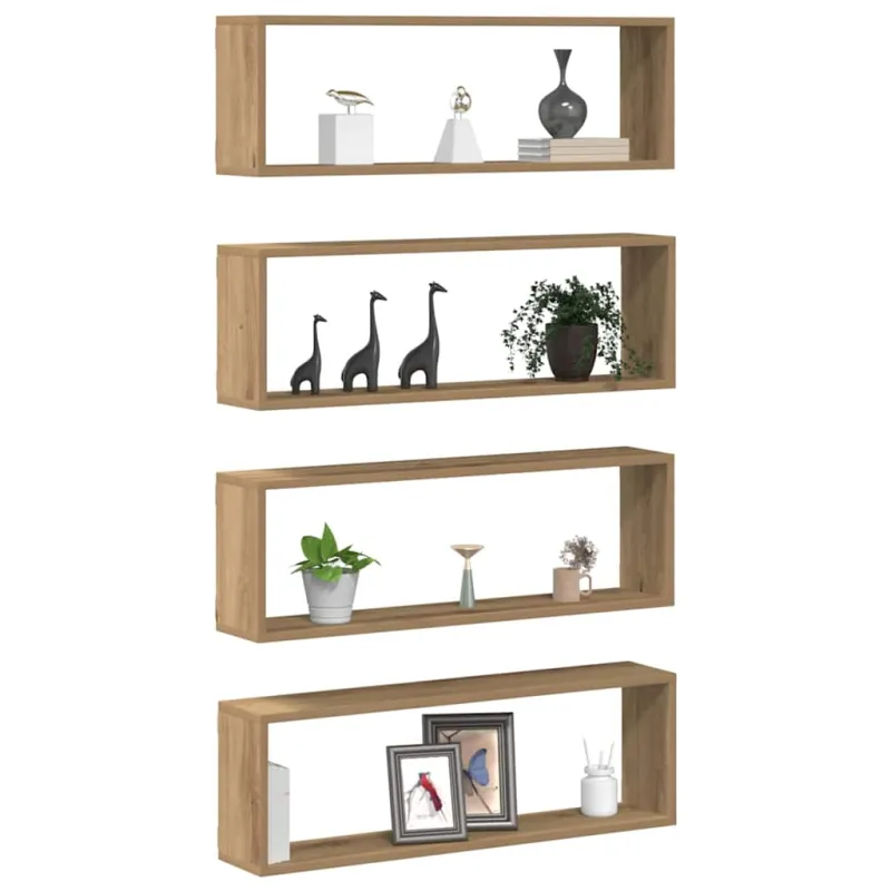 Sieninės lentynos 4 pcs Meistrų ąžuolas 80 x 15 x 26 cm