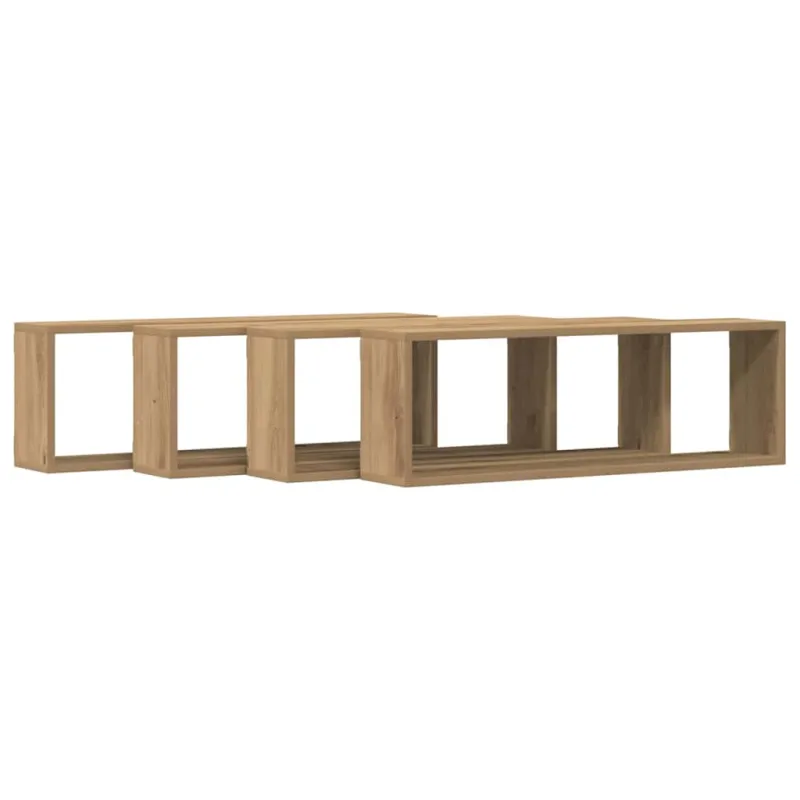 Sieninės lentynos 4 pcs Meistrų ąžuolas 80 x 15 x 26 cm