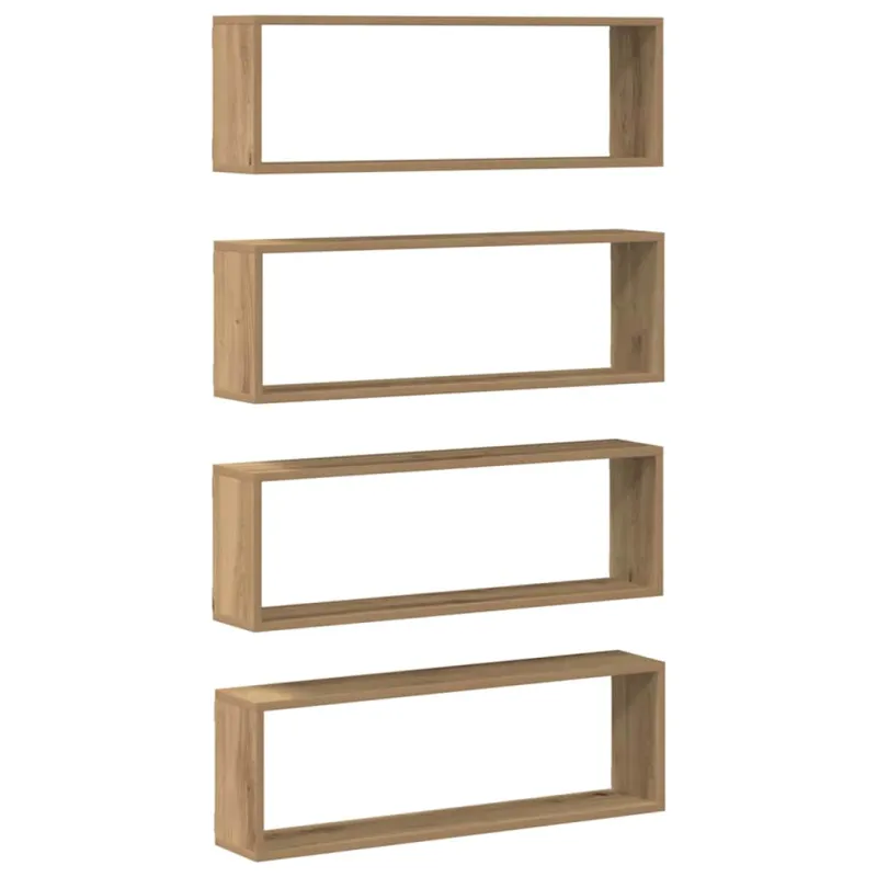 Sieninės lentynos 4 pcs Meistrų ąžuolas 80 x 15 x 26 cm