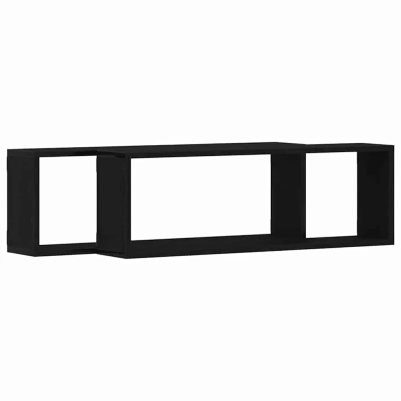 Sieninės lentynos 2 pcs Juodas ąžuolas 80 x 15 x 26 cm