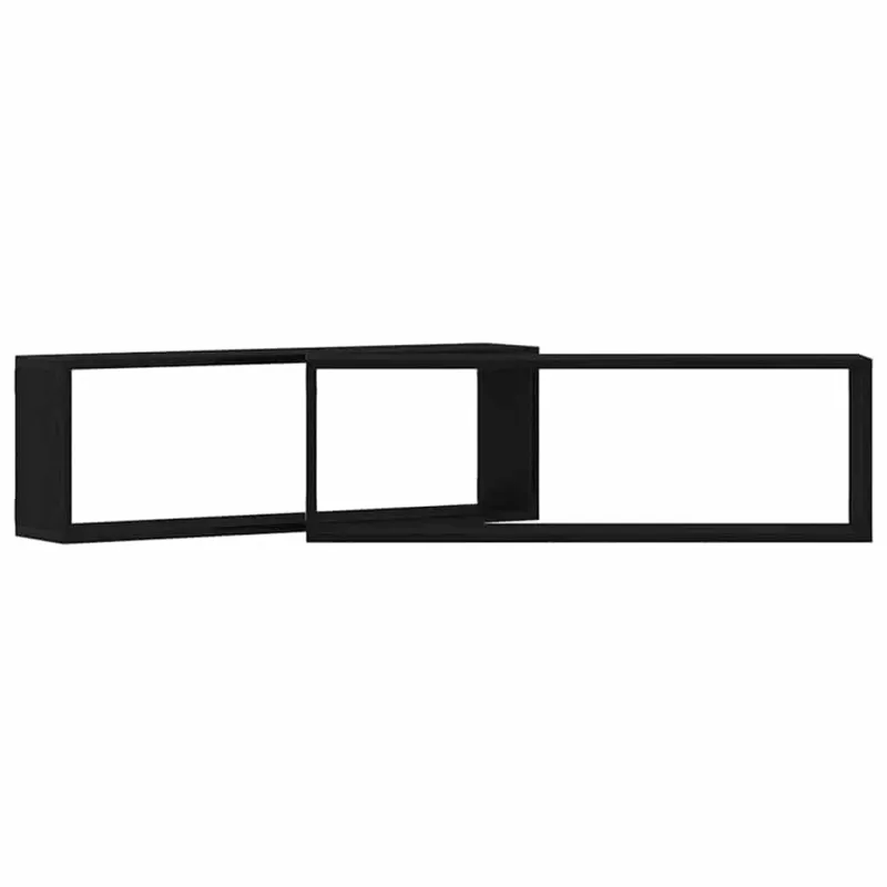 Sieninės lentynos 2 pcs Juodas ąžuolas 80 x 15 x 26 cm