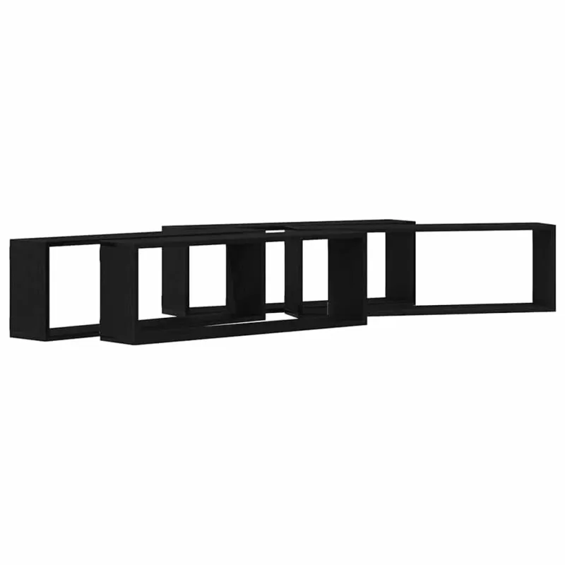 Sieninės lentynos 4 pcs Juodas ąžuolas 80 x 15 x 26 cm