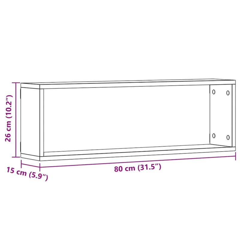 Sieninės lentynos 4 pcs Juodas ąžuolas 80 x 15 x 26 cm