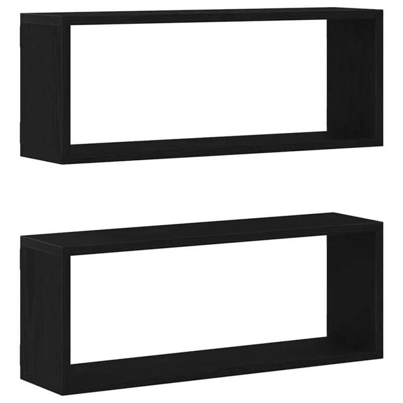 Sieninės lentynos 2 pcs Juodas ąžuolas 60 x 15 x 23 cm