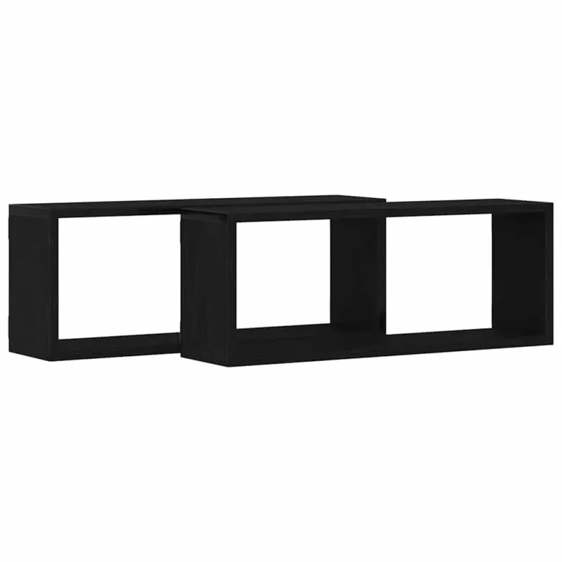 Sieninės lentynos 2 pcs Juodas ąžuolas 60 x 15 x 23 cm