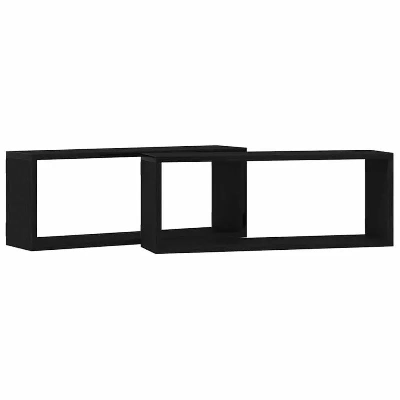 Sieninės lentynos 2 pcs Juodas ąžuolas 60 x 15 x 23 cm