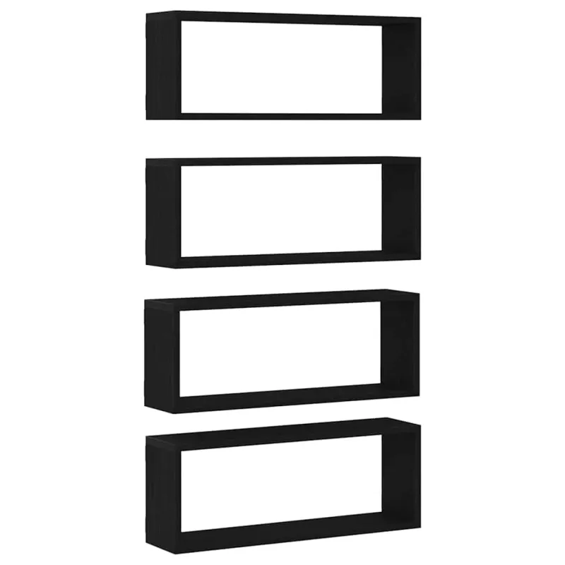 Sieninės lentynos 4 pcs Juodas ąžuolas 60 x 15 x 23 cm