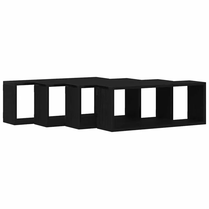 Sieninės lentynos 4 pcs Juodas ąžuolas 60 x 15 x 23 cm