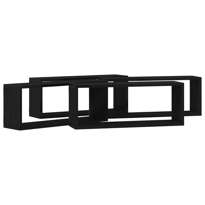 Sieninės lentynos 4 pcs Juodas ąžuolas 60 x 15 x 23 cm