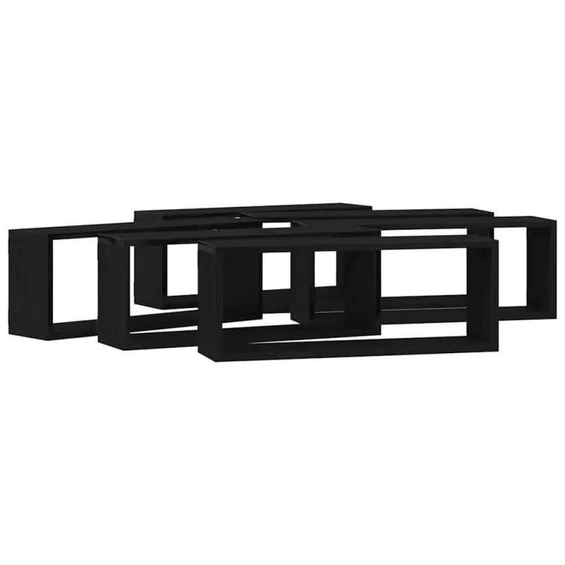 Sieninės lentynos 6 pcs Juodas ąžuolas 60 x 15 x 23 cm