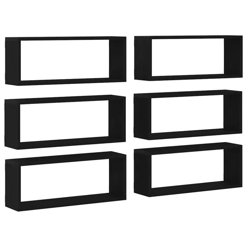 Sieninės lentynos 6 pcs Juodas ąžuolas 60 x 15 x 23 cm