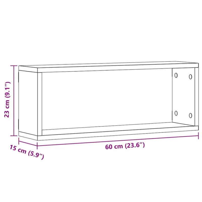 Sieninės lentynos 6 pcs Juodas ąžuolas 60 x 15 x 23 cm