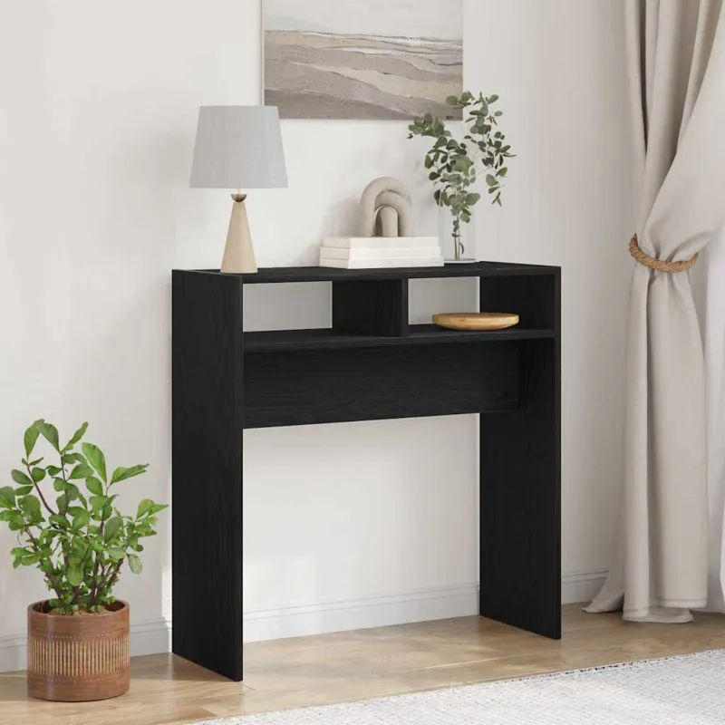 Konsolinis stalas Juodas ąžuolas 78 x 30 x 80 cm