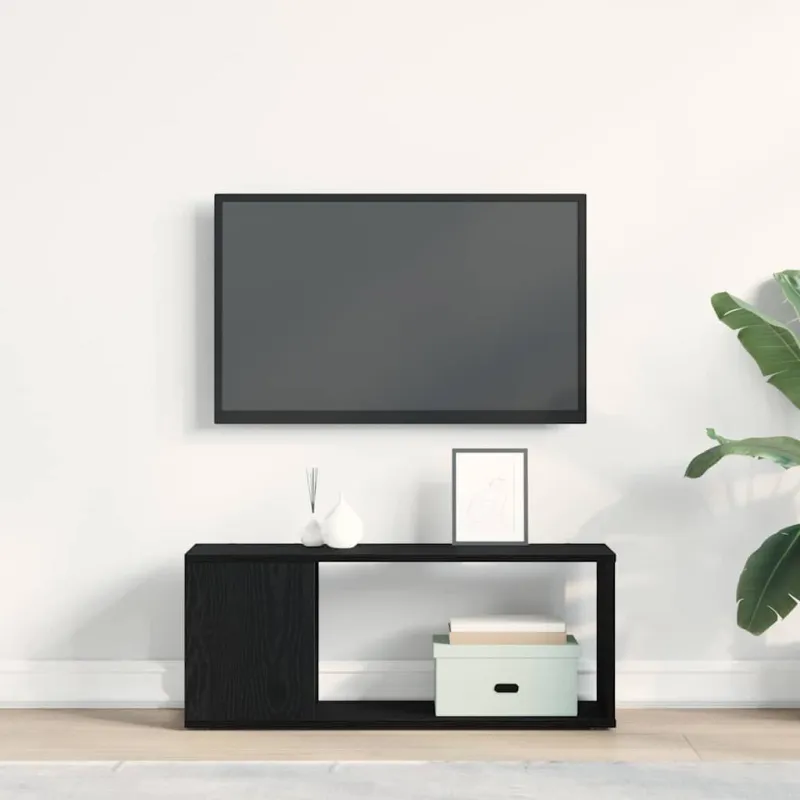 TV spintelių komplektas Juodas ąžuolas 80 x 24 x 32 cm