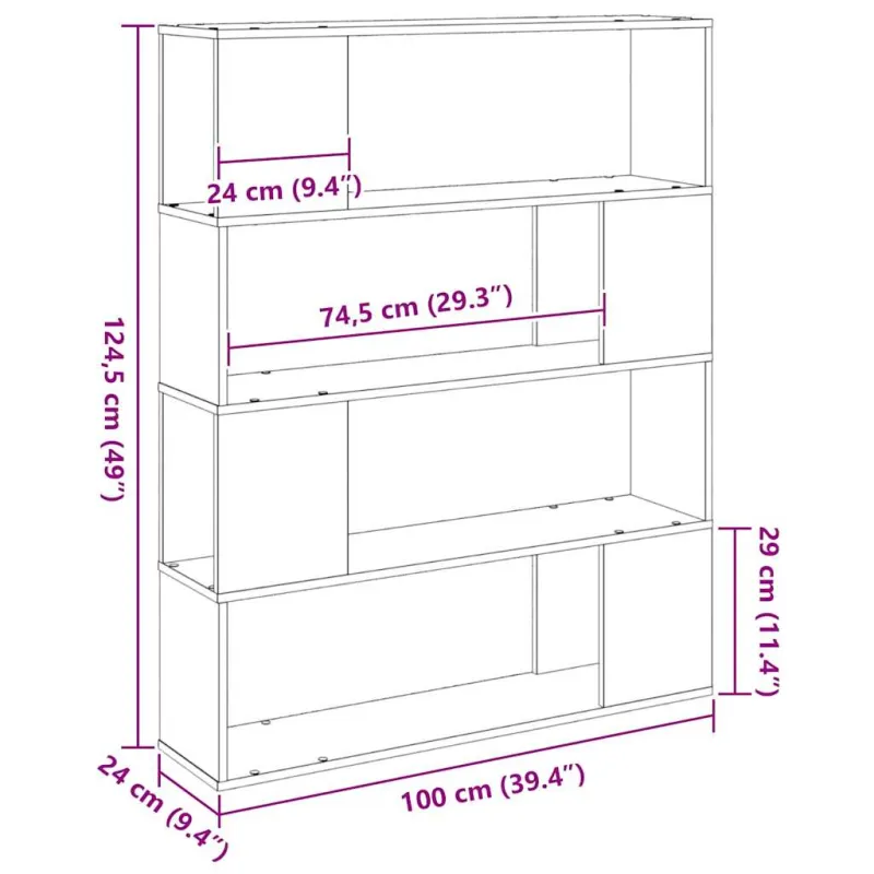 TV spintelių komplektas Juodas ąžuolas 100 x 24 x 124,5 cm